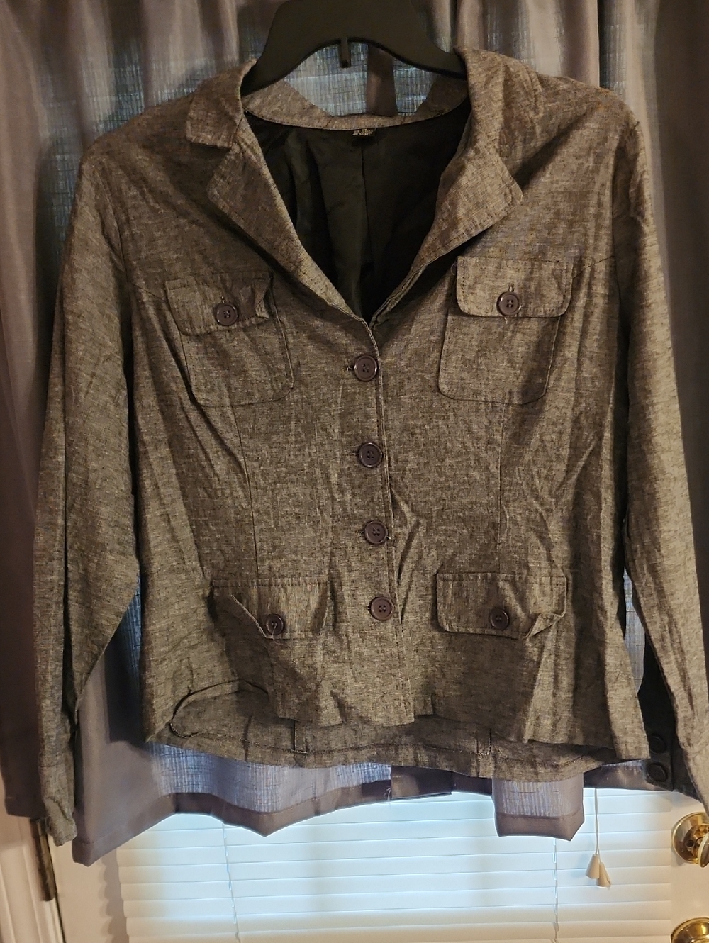 Caren Sport Women's Heather Gray Button-Front Blazer
